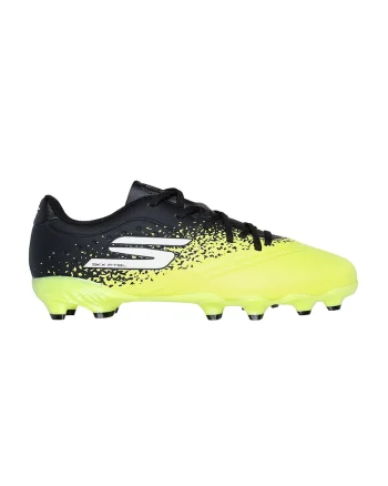 Pantofi din piele ecologica, pentru fotbal Razor 1.5, Negru/Galben neon