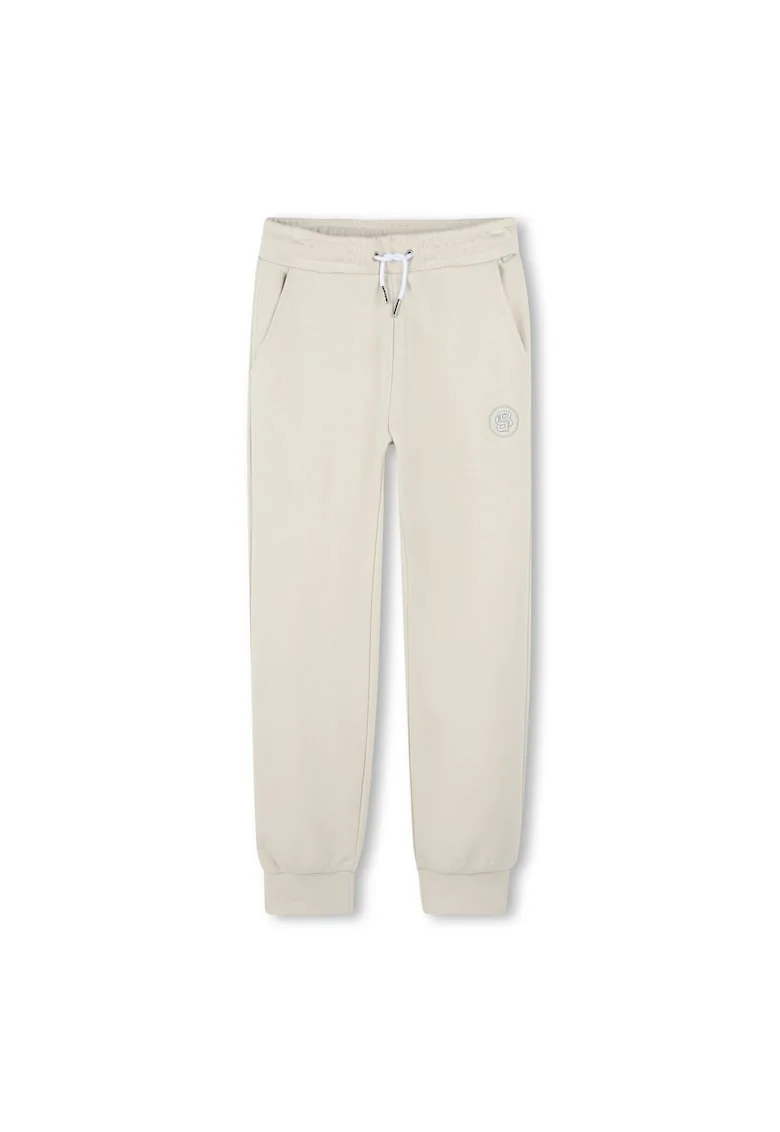 Pantaloni de trening cu snur de ajustare si buzunare laterale, Crem
