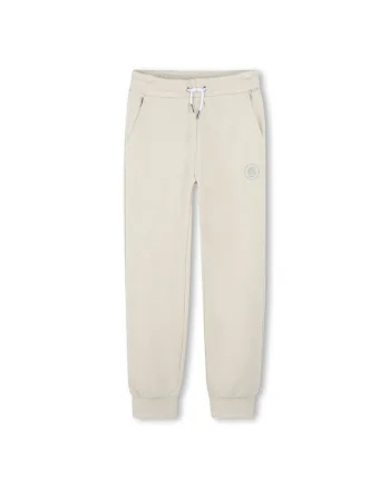 Pantaloni de trening cu snur de ajustare si buzunare laterale, Crem
