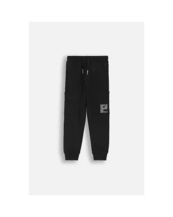Pantaloni sport cu snur in talie, Negru