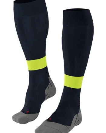Sosete lungi peste genunchi, pentru alergare RU Energy, Verde lime/Bleumarin