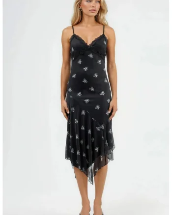 Rochie Maxi,  Mulata cu Decolteu in V, Negru, Jerseu