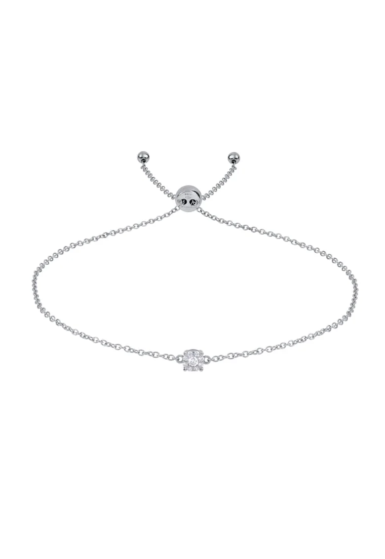 Bratara illusion, aur 18k, diamante naturale 0.07 ct,  Argintiu