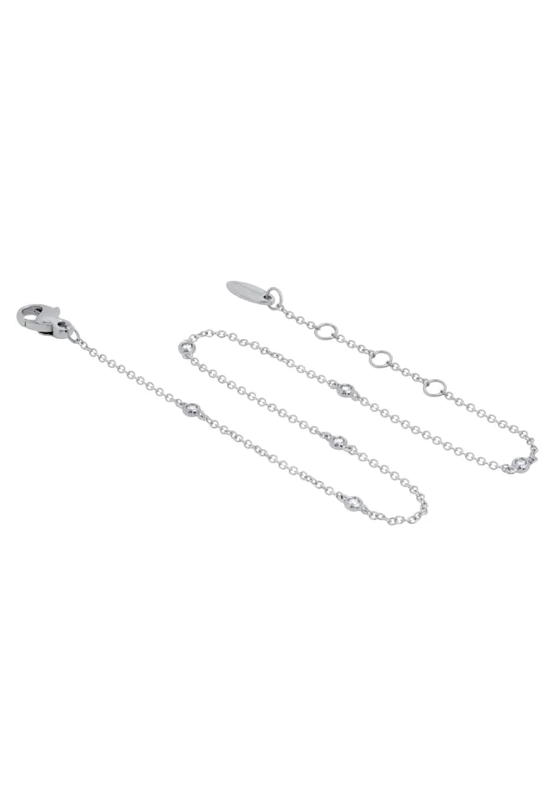 Bratara glezna ajustabila 22-25, aur 18k, diamante naturale 0.10 ct,  Argintiu