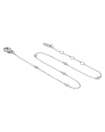 Bratara glezna ajustabila 22-25, aur 18k, diamante naturale 0.10 ct,  Argintiu