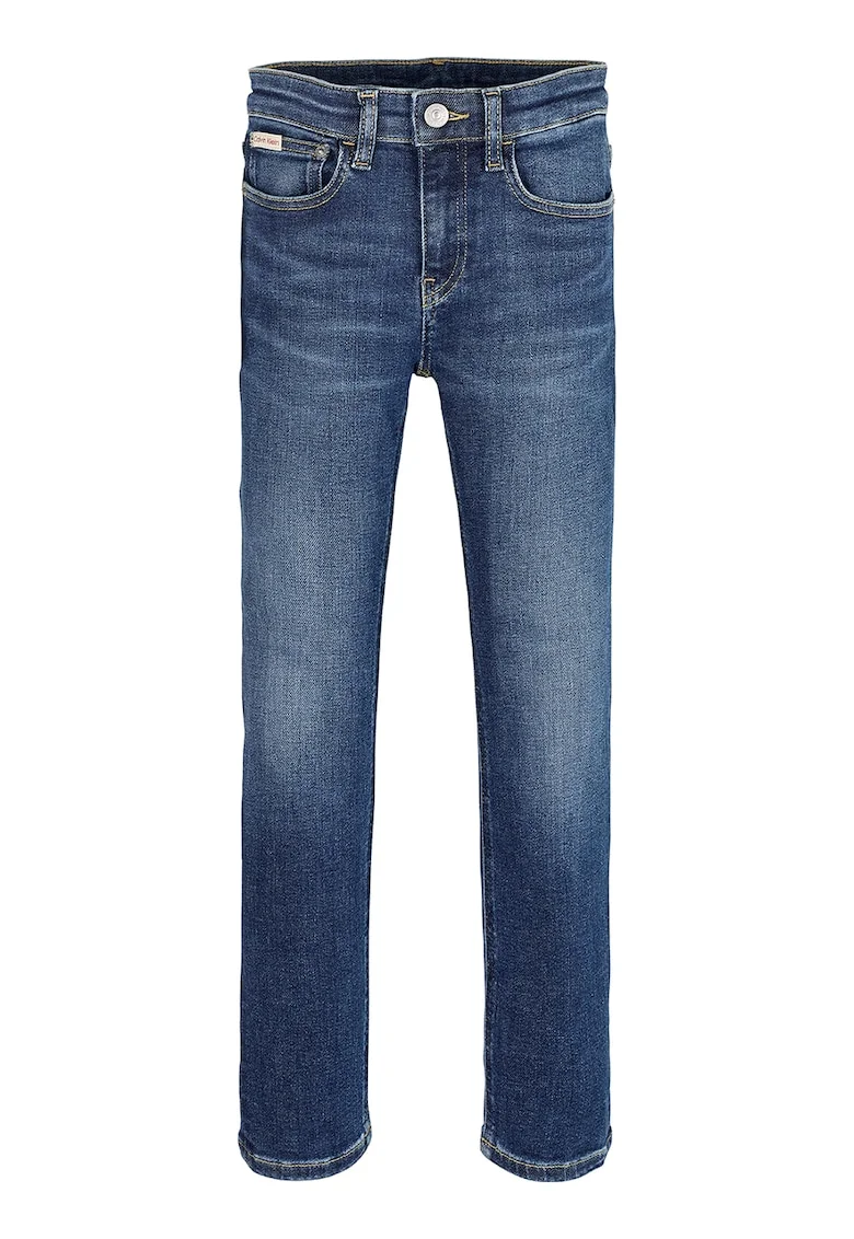 Blugi skinny cu talie medie, Albastru inchis