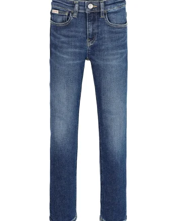 Blugi skinny cu talie medie, Albastru inchis