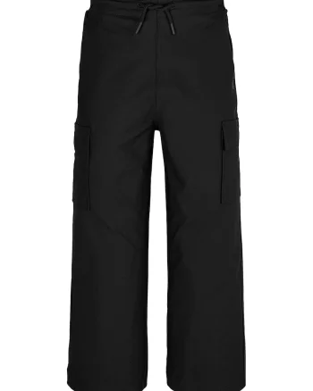 Pantaloni cargo cu croiala ampla si snur, Negru