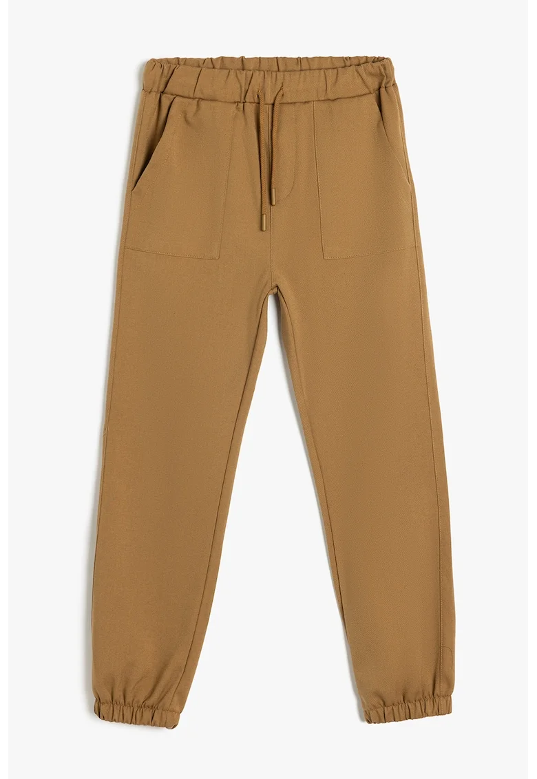Pantaloni de trening cu buzunare laterale, Caramel
