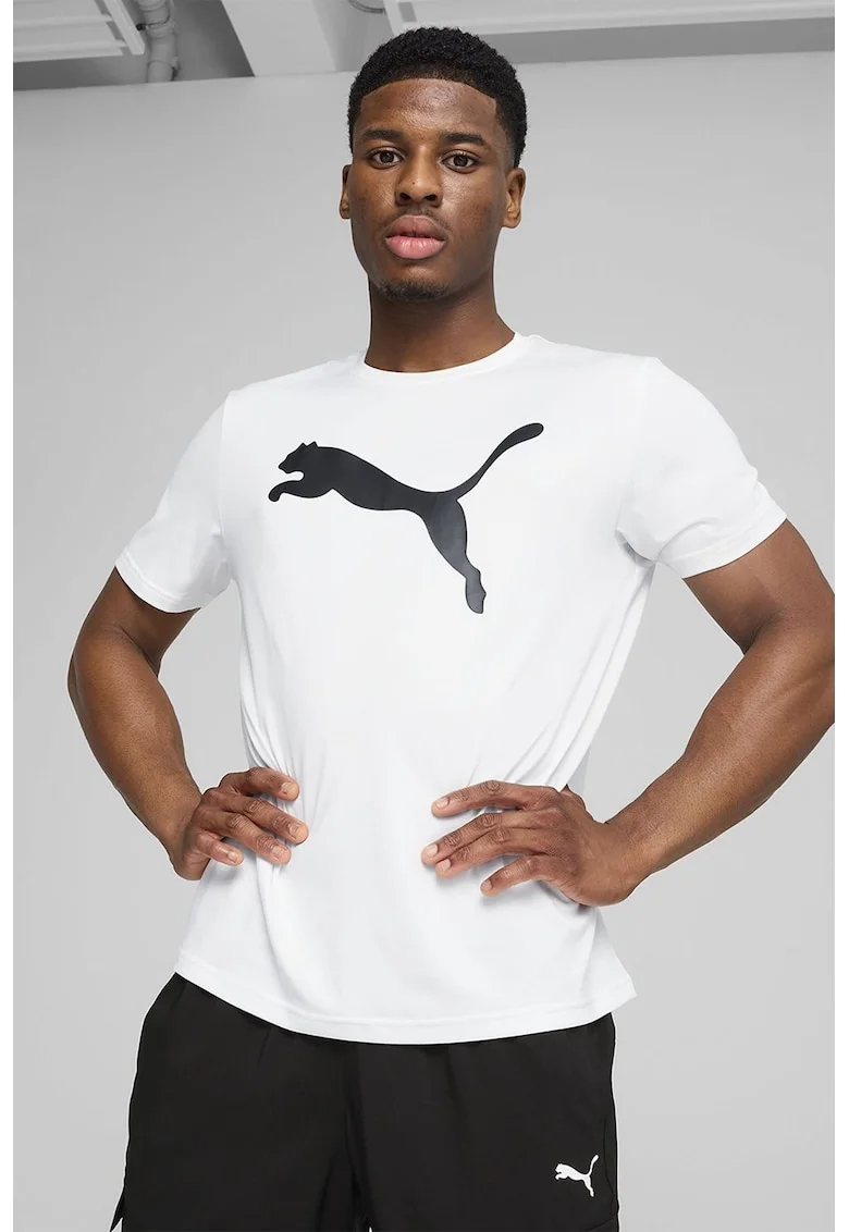 Tricou cu logo, pentru antrenament, Alb/Negru