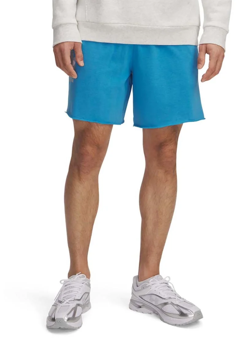 Pantaloni scurti din amestec de bumbac cu snur in talie, Albastru