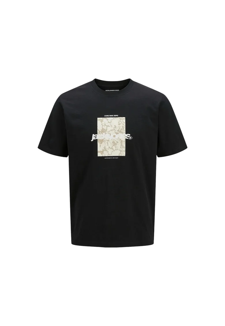 Tricou JACK &JONES Tarmac Camo Front JNR 40280, Negru