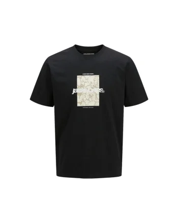 Tricou JACK &JONES Tarmac Camo Front JNR 40280, Negru