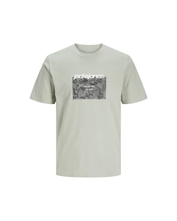 Tricou JACK &JONES Tarmac Camo Front JNR 40275, Verde deschis