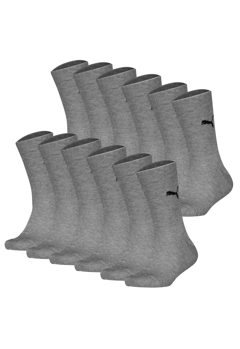 Set de sosete scurte unisex cu logo - 12 perechi, Gri