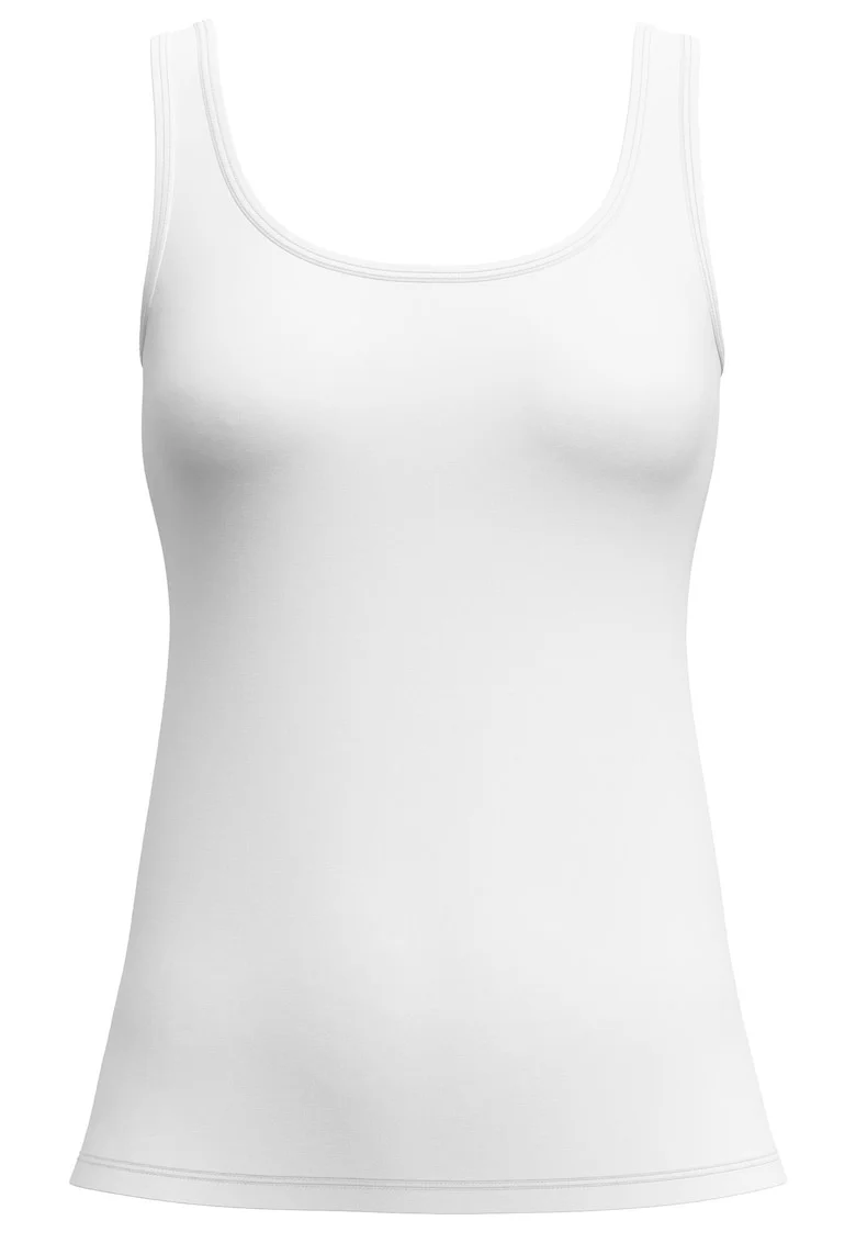 Top din amestec de bumbac, Alb