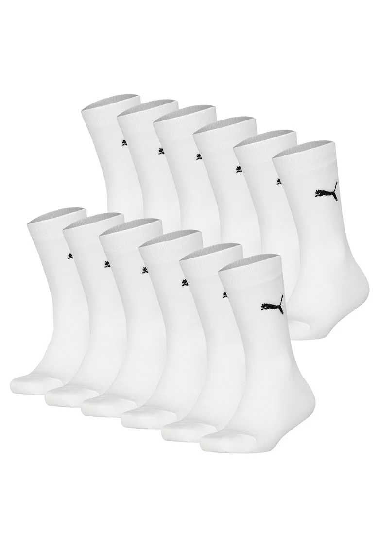 Set de sosete scurte unisex cu logo - 12 perechi, Alb