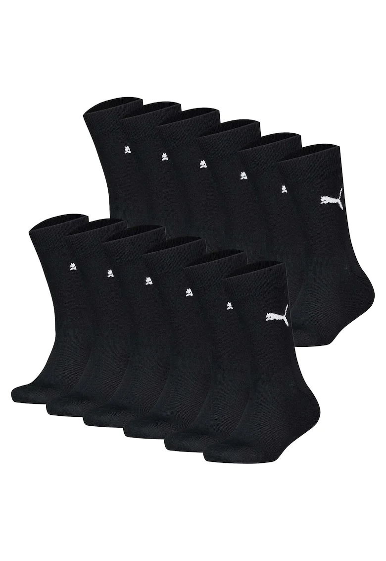 Set de sosete scurte unisex cu logo - 12 perechi, Negru