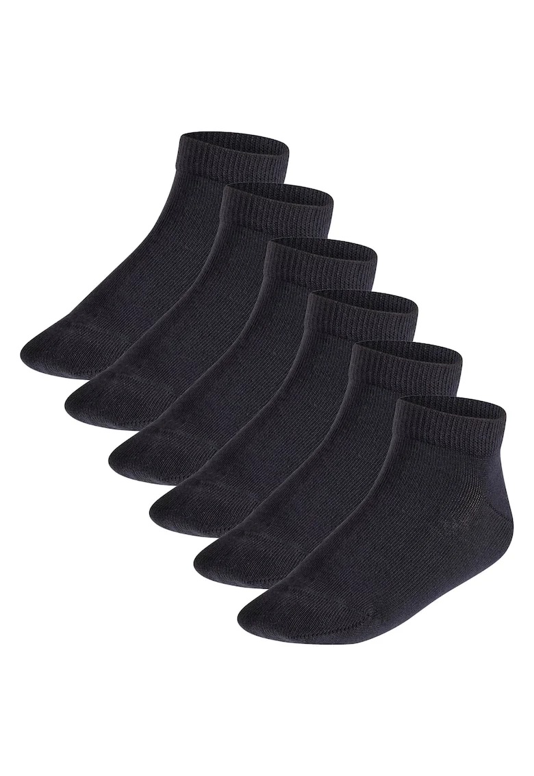 Set de sosete scurte unisex din amestec de bumbac - 6 perechi, Negru