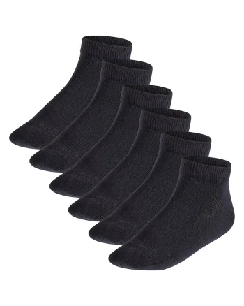 Set de sosete scurte unisex din amestec de bumbac - 6 perechi, Negru