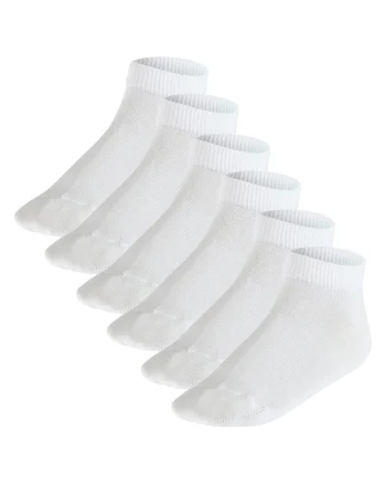 Set de sosete scurte unisex din amestec de bumbac - 6 perechi, Alb
