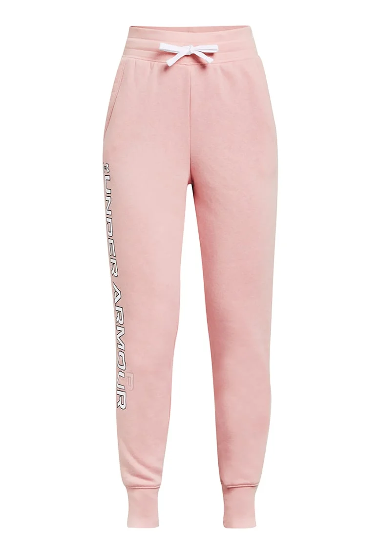 Pantaloni cu imprimeu logo pentru fitness Rival, Roz pastel