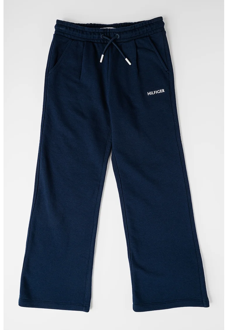 Pantaloni de trening din amestec de bumbac cu logo, Bleumarin