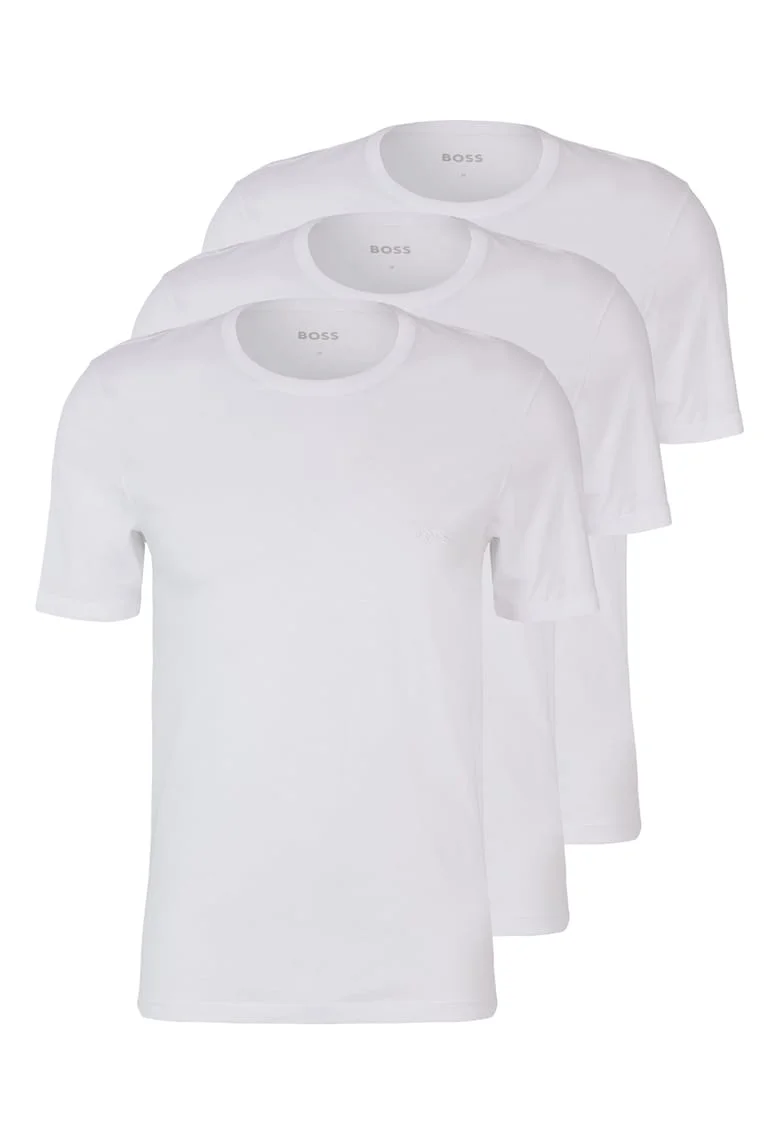 Set de tricouri de casa cu detaliu logo - 3 piese, Alb