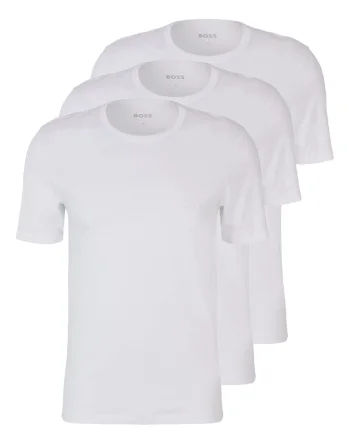 Set de tricouri de casa cu detaliu logo - 3 piese, Alb