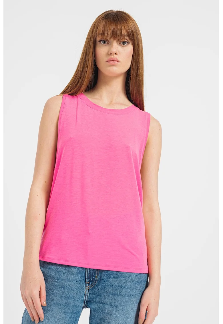 Top din amestec de lyocell cu decolteu racerback, Fucsia