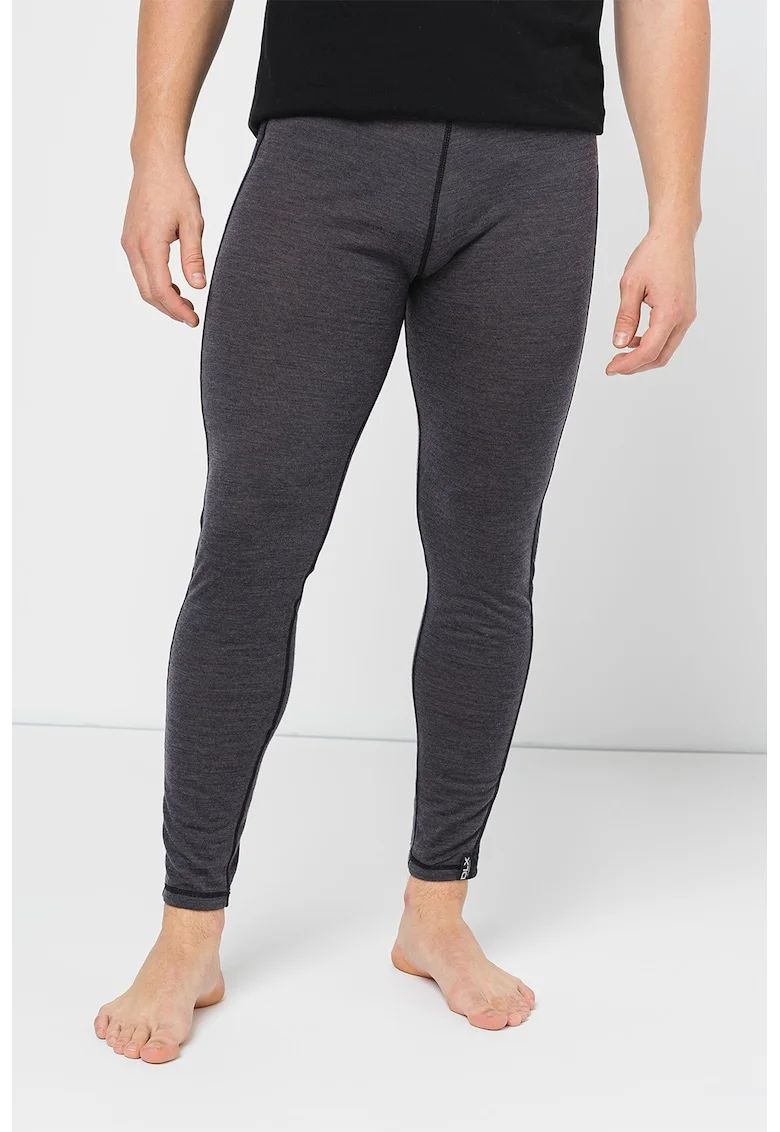 Colanti cu benzi laterale contrastante pentru ski Base Layer, Gri inchis melange