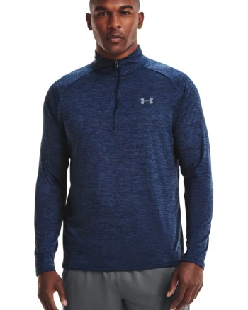 Bluza cu logo pentru fitness Tech™, Albastru melange