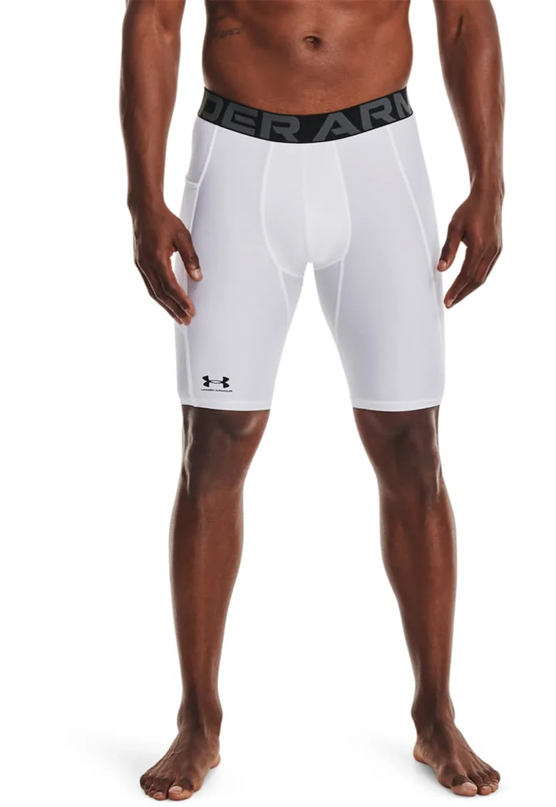 Colanti scurti cu banda logo pentru fitness HeatGear®, Alb