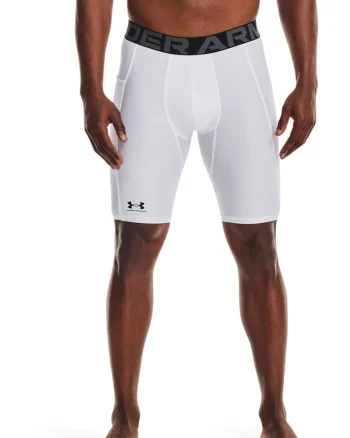 Colanti scurti cu banda logo pentru fitness HeatGear®, Alb