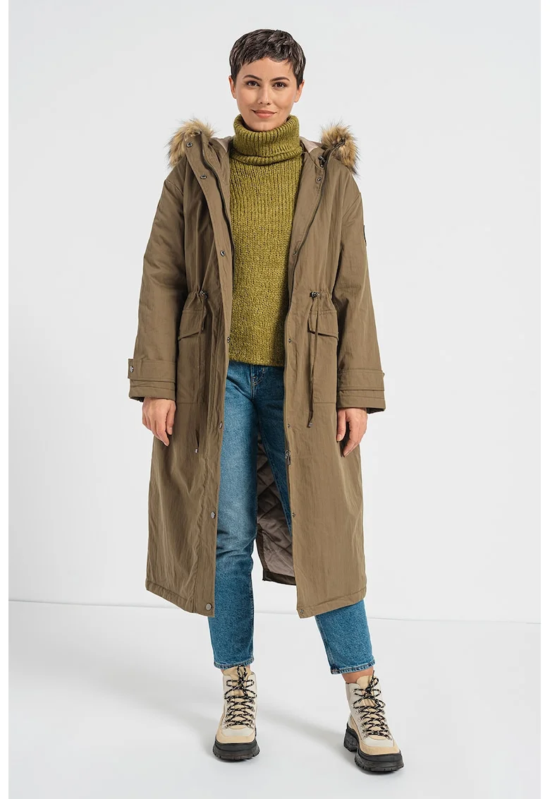Jacheta parka cu gluga Honey, Kaki