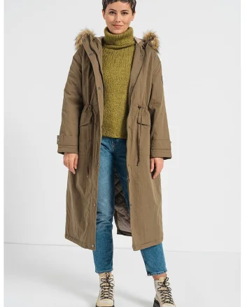 Jacheta parka cu gluga Honey, Kaki