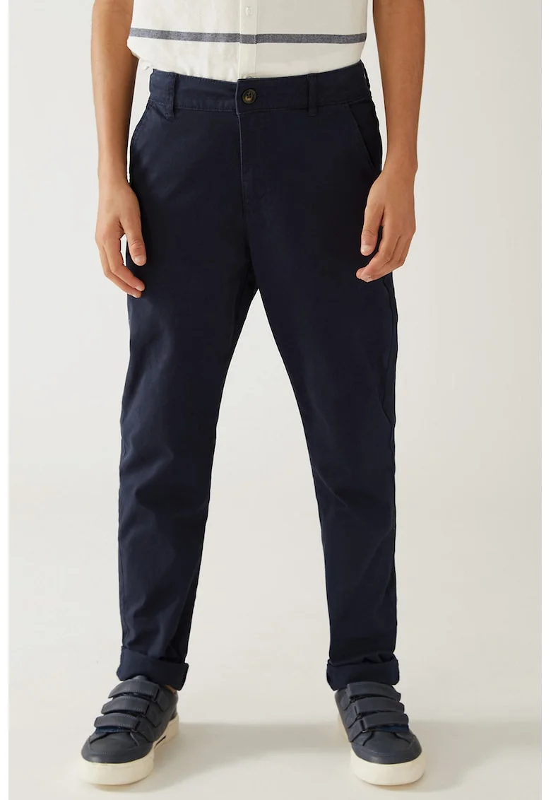 Pantaloni chino din amestec de bumbac, Bleumarin