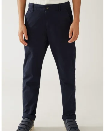 Pantaloni chino din amestec de bumbac, Bleumarin
