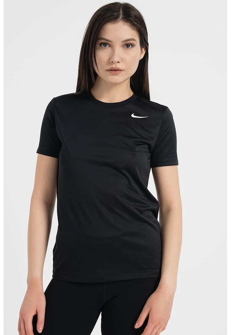 Tricou cu tehnologie Dri-Fit pentru fitness, Alb/Negru