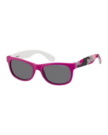 Ochelari de soare patrati polarizati, Negru/Fucsia/Gri cenusiu
