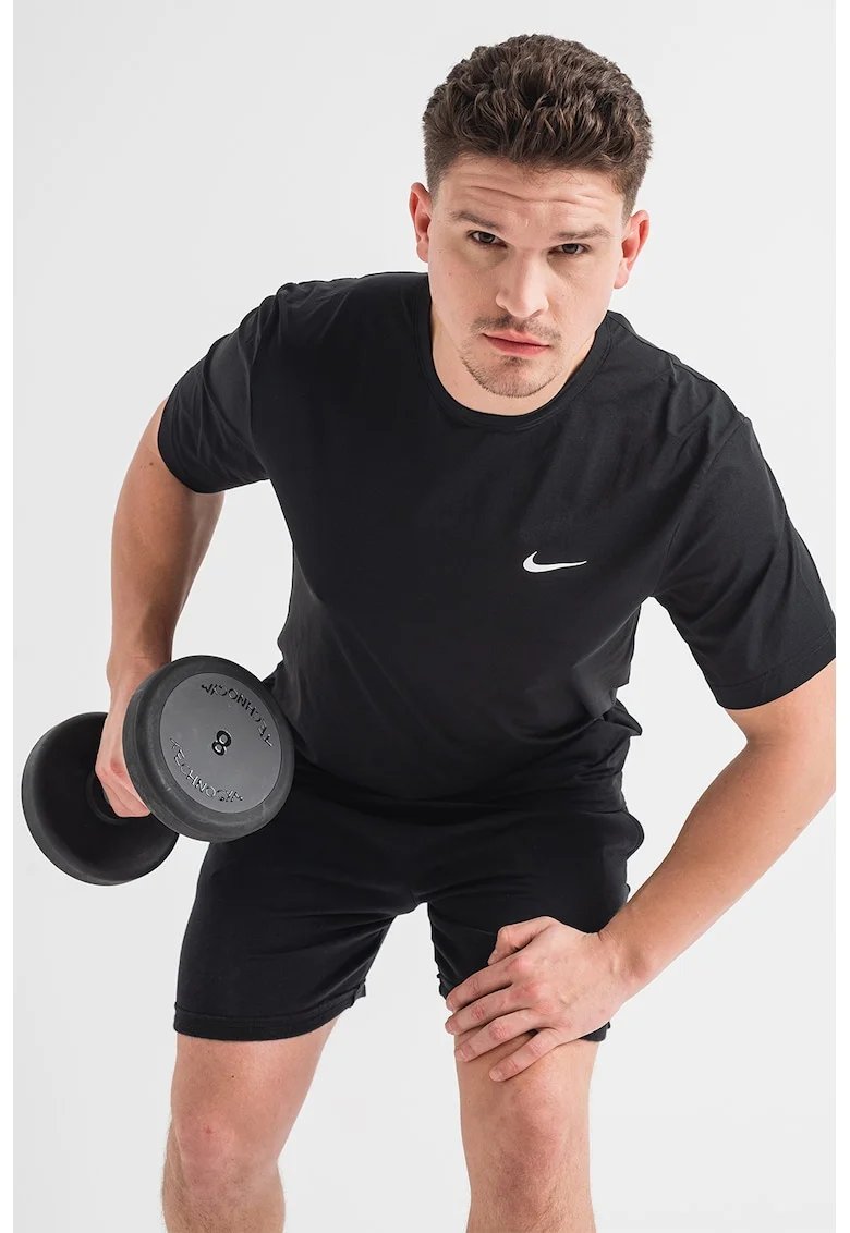 Tricou cu decolteu la baza gatului pentru fitness Hyverse, Alb/Negru