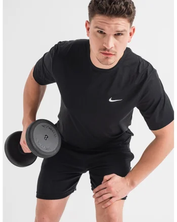 Tricou cu decolteu la baza gatului pentru fitness Hyverse, Alb/Negru