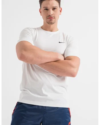 Tricou cu decolteu la baza gatului pentru fitness Hyverse, Negru/Alb optic