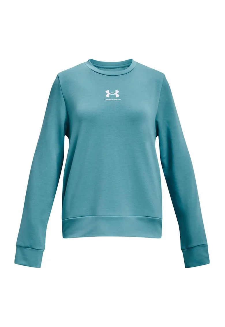 Bluza sport cu logo pentru fitness, Verde persan