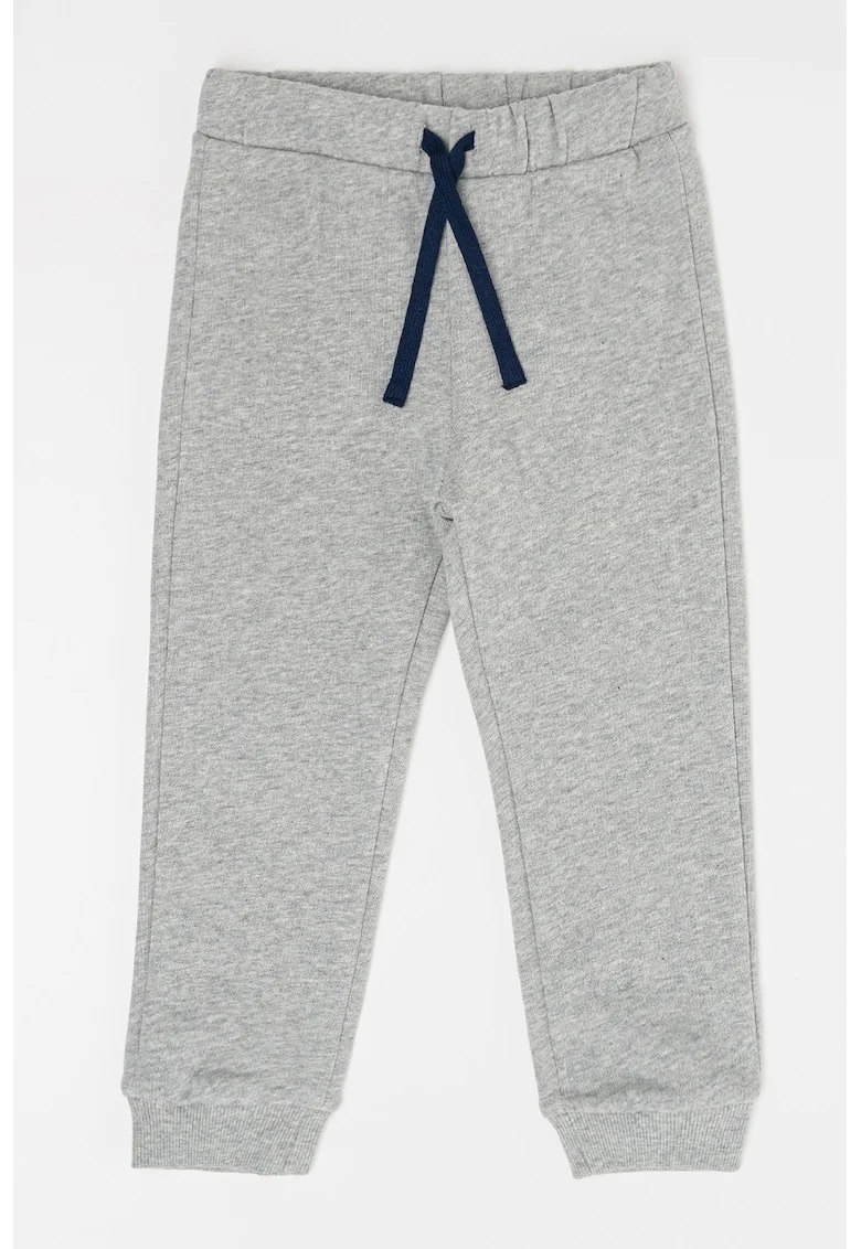 Pantaloni de trening de bumbac cu snur in talie, Gri