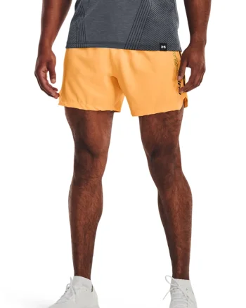 Pantaloni scurti cu detaliu reflectorizant pentru fitness Speedpocket, Negru/Portocaliu pal