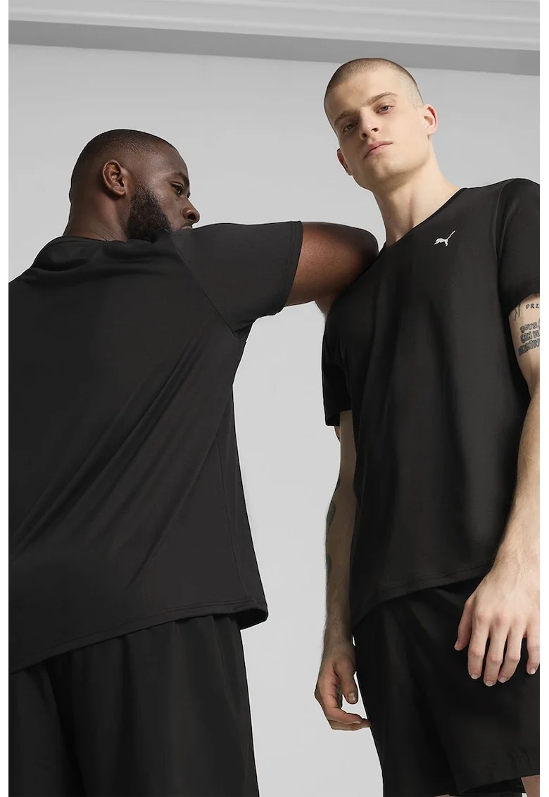 Tricou cu detaliu logo pentru fitness Essentials, Negru