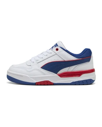 Pantofi sport Rebound Retro cu insertii de piele, Rosu/Alb/Albastru