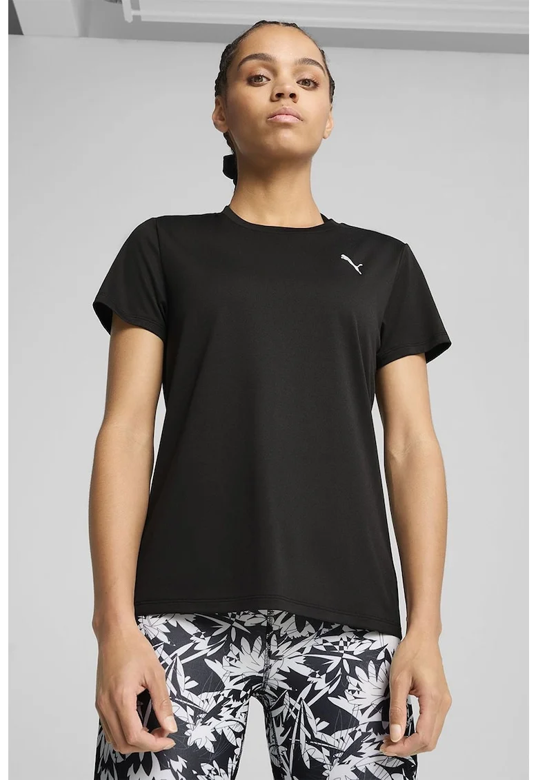 Tricou cu logo pentru fitness, Negru stins
