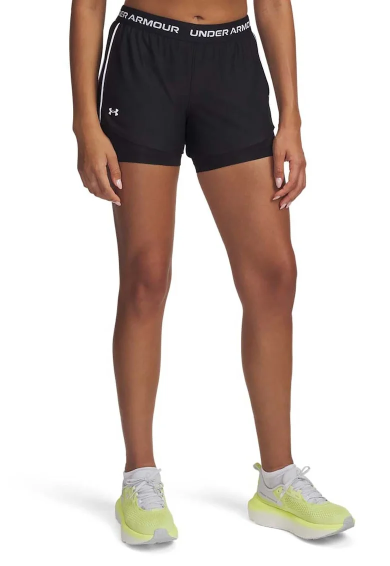 Pantaloni scurti 2in1 pentru antrenament Tech Play Up, Alb/Negru